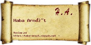 Haba Arnót névjegykártya
